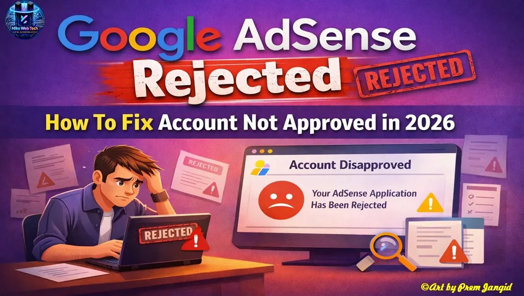 Google AdSense Rejected – How To Fix Account Not Approved in 2026