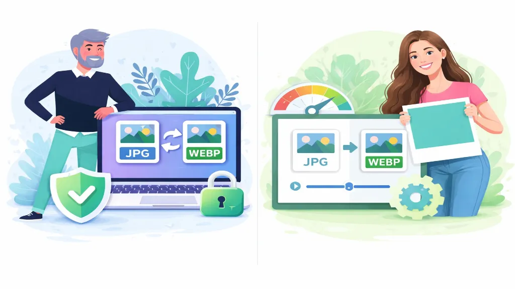 Convert JPG to WebP free and online